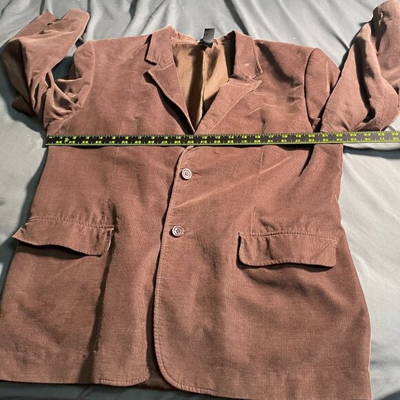 Claiborne Mens Blazer Jacket Size 44R Brown Corduroy Double Button Retro Classic - Picture 5 of 16